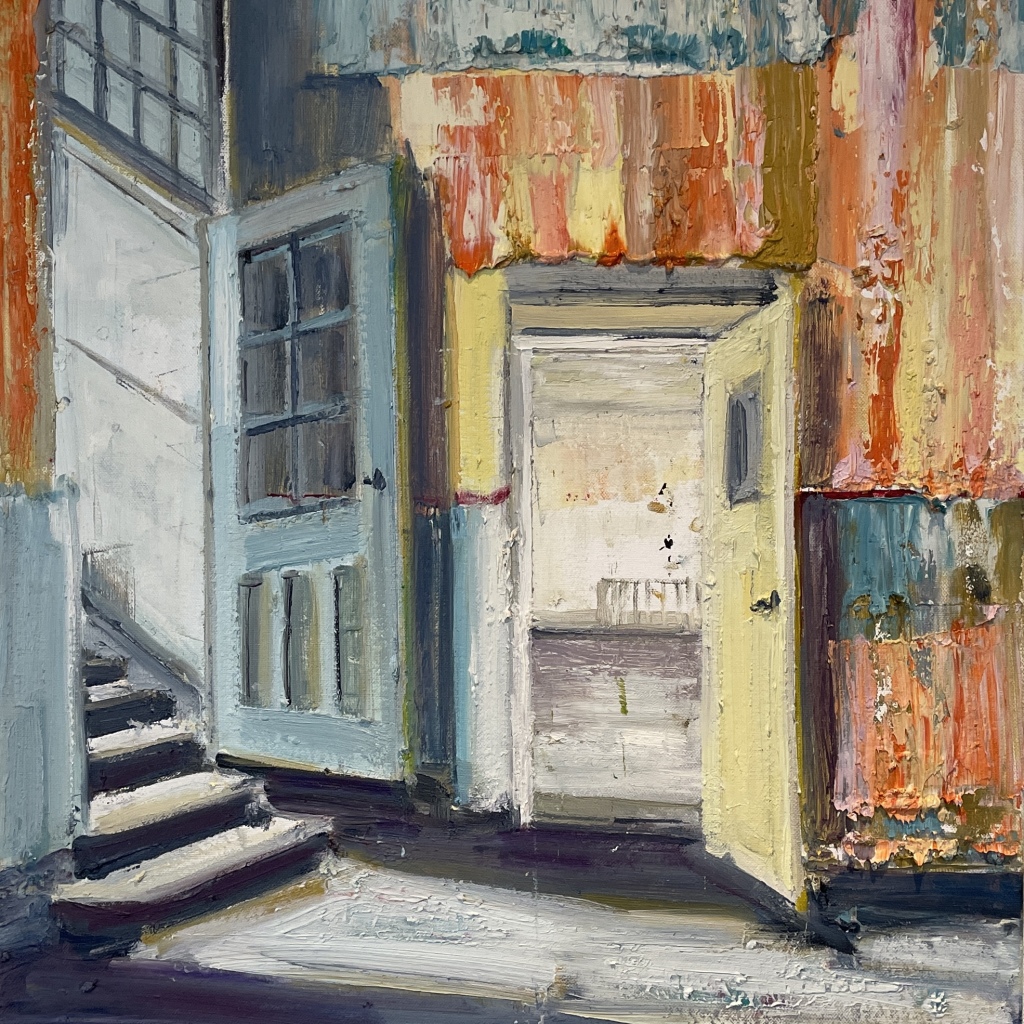 FALLING AND RISING, olie på lærred, 60x50 cm, 2025