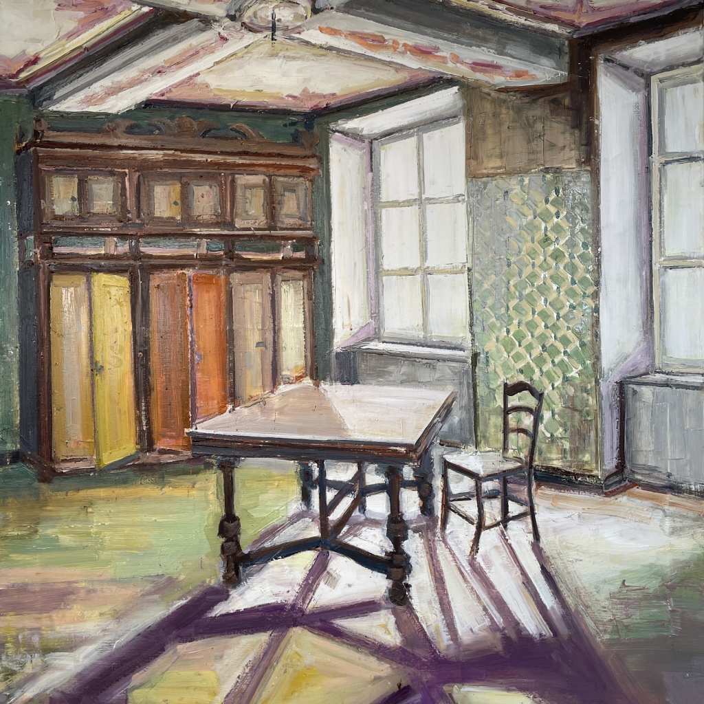 PURPLE HUES OF TRANQUILITY, Olie på lærred, 120x100 cm, 2025