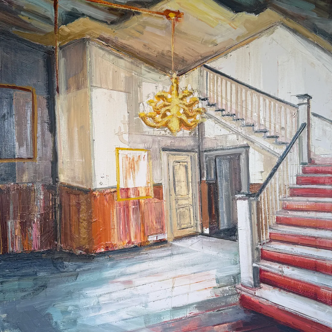THE GLOW OF ABSENCE, 120x100 cm, olie på lærred, 2025.