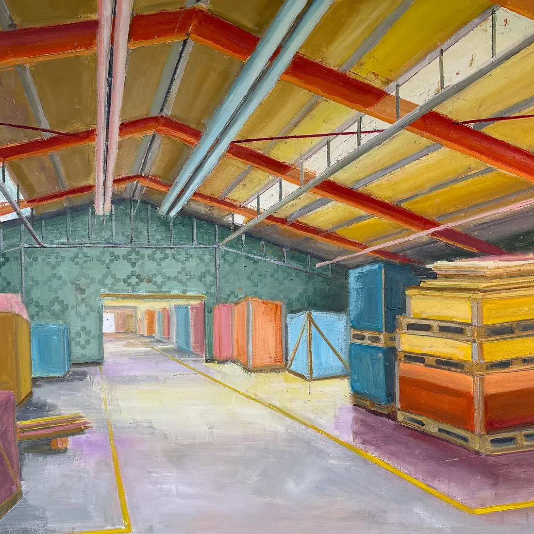 WAREHOUSE 2, 130x200 cm, olie på lærred, 2026, SOLGT
