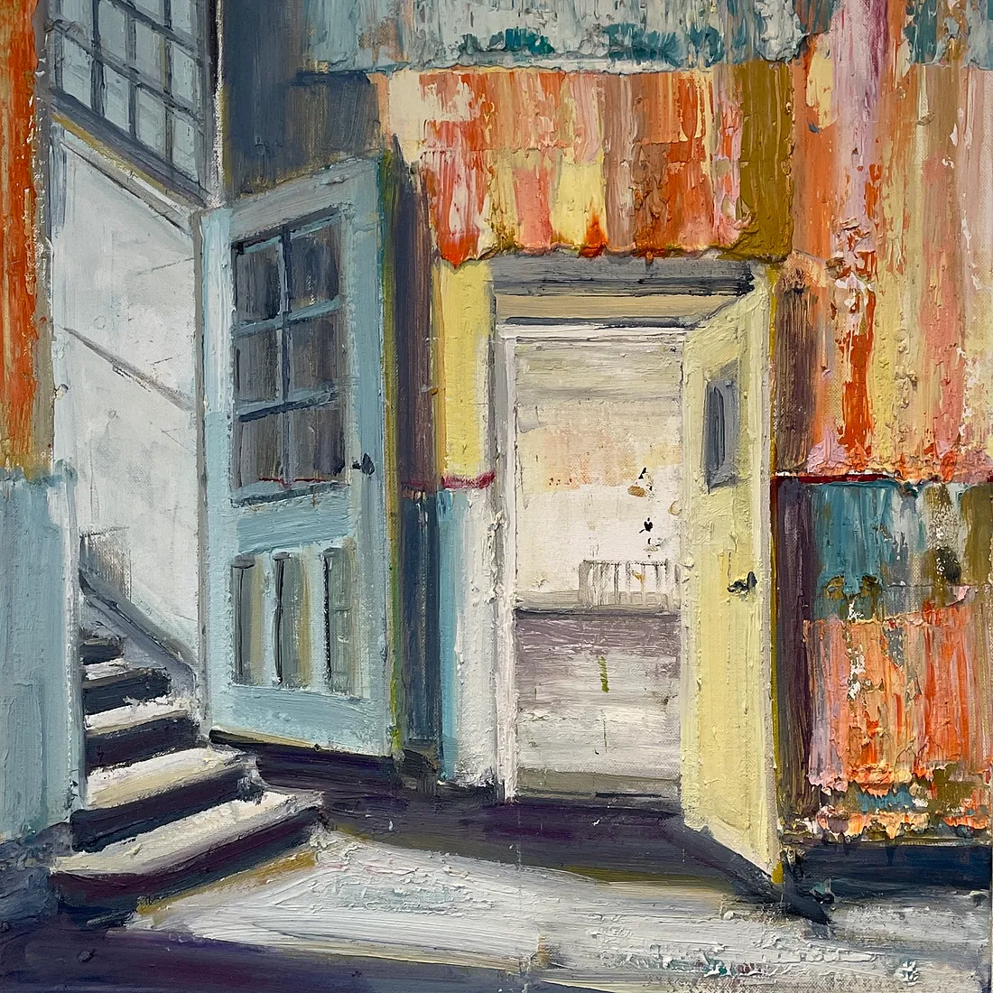 FALLING AND RISING, olie på lærred, 60x50 cm, 2025