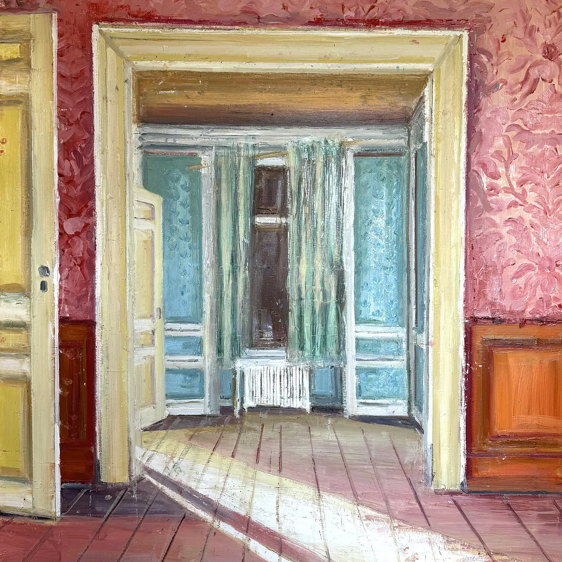 THE QUIET THRESHOLD, 120x100 cm, olie på lærred, 2026