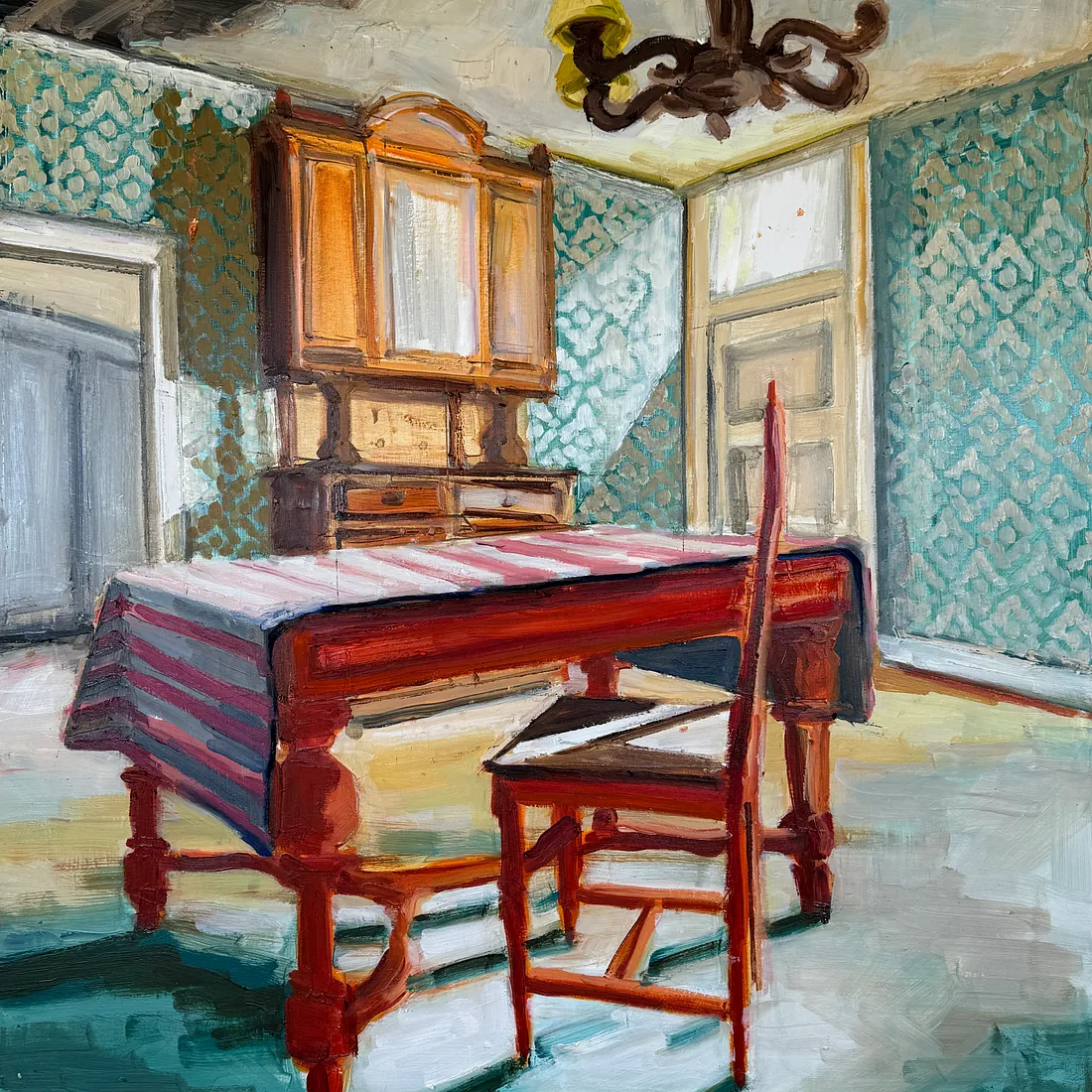 A SEAT OF ABSENCE, 120x100 cm, olie på lærred, 2025