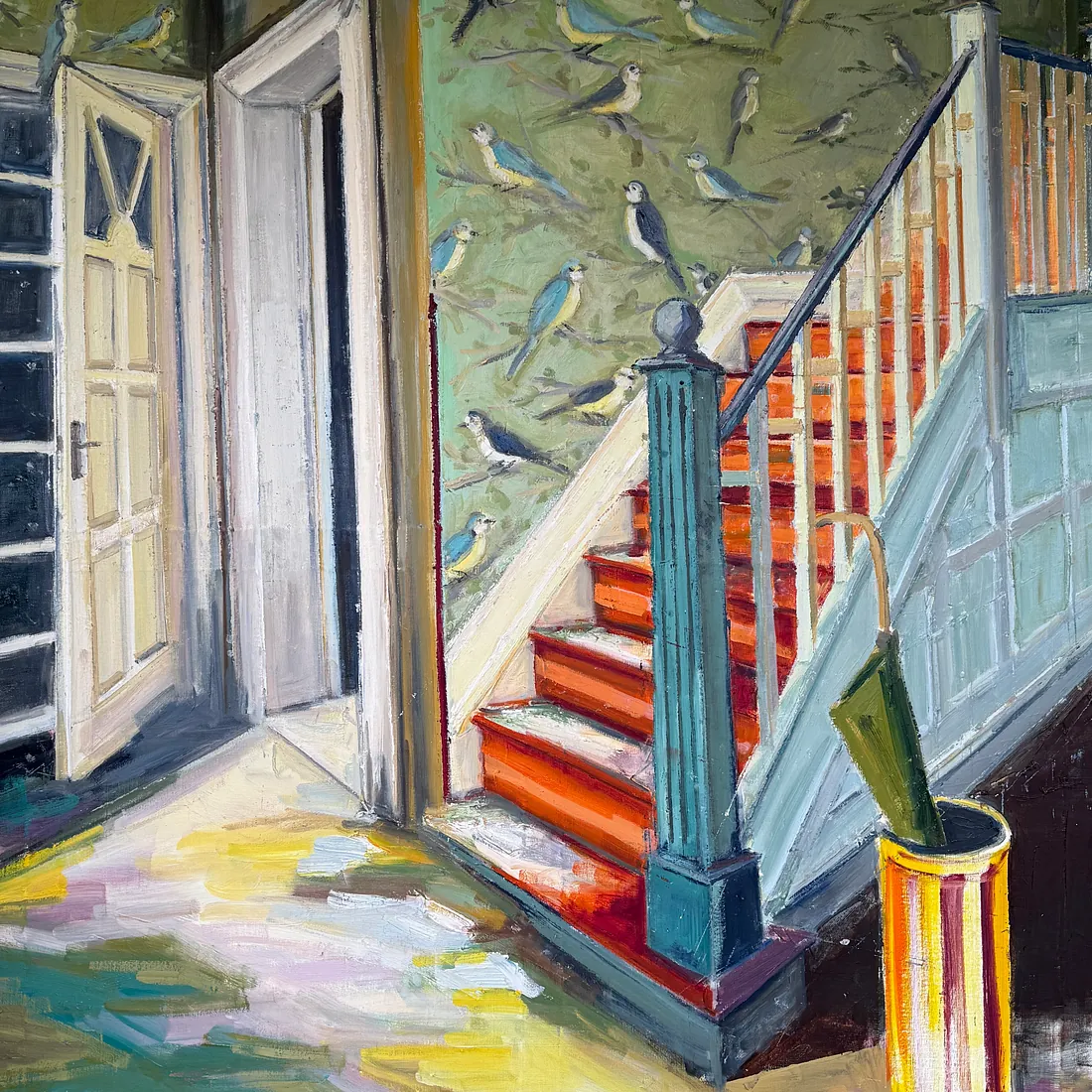 BIRDSONG IN THE HALLWAY, 190x160 cm, olie på lærred, 2026