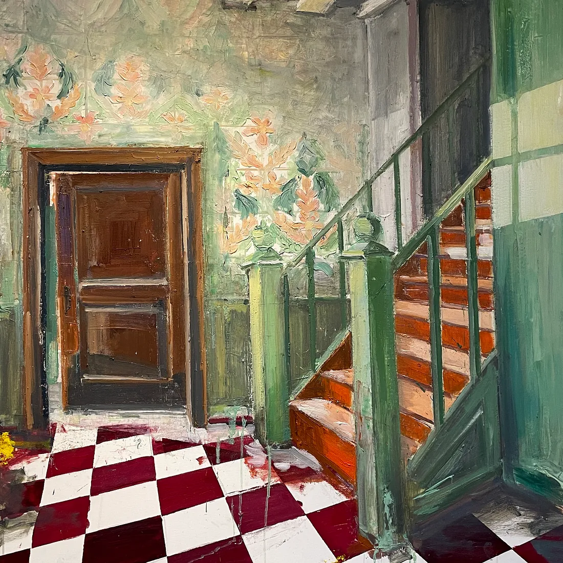 THE CHECKERED FLOOR, 120x100 cm, olie på lærred, SOLGT