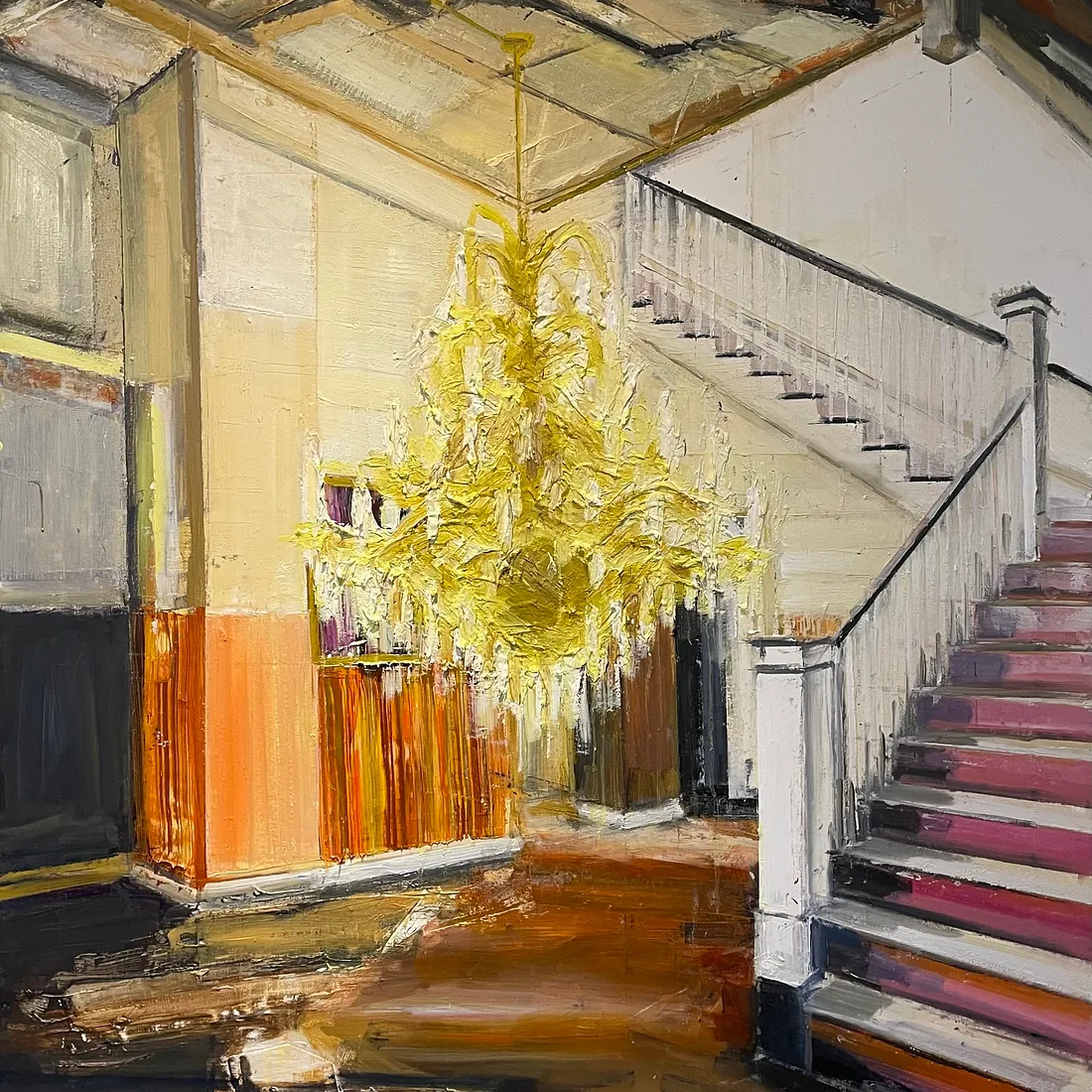 WHERE THE LIGHT GETS IN, 120x100 cm, olie og akryl på lærred, SOLGT