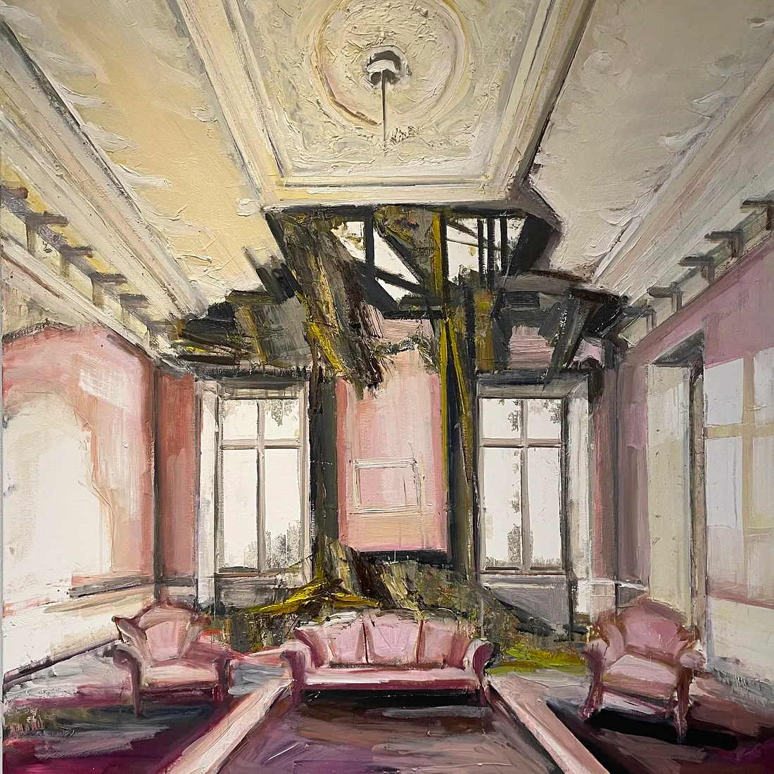 PINK CRACK, 120x100 cm, olie på lærred, SOLGT