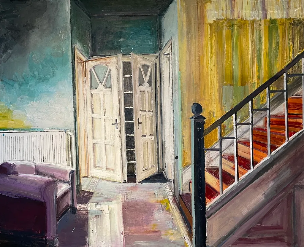 THE PURPLE SHADOW, 120x150 cm, olie på lærred