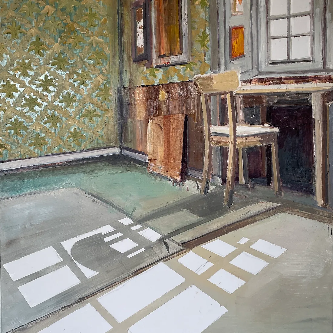 THE DESK, 100x90 cm, olie på lærred, SOLGT