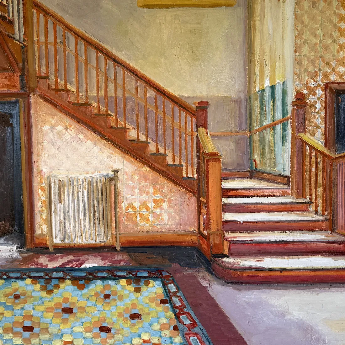 THE ORANGE HALL 2, 100x140 cm, olie på lærred, 2025, SOLGT