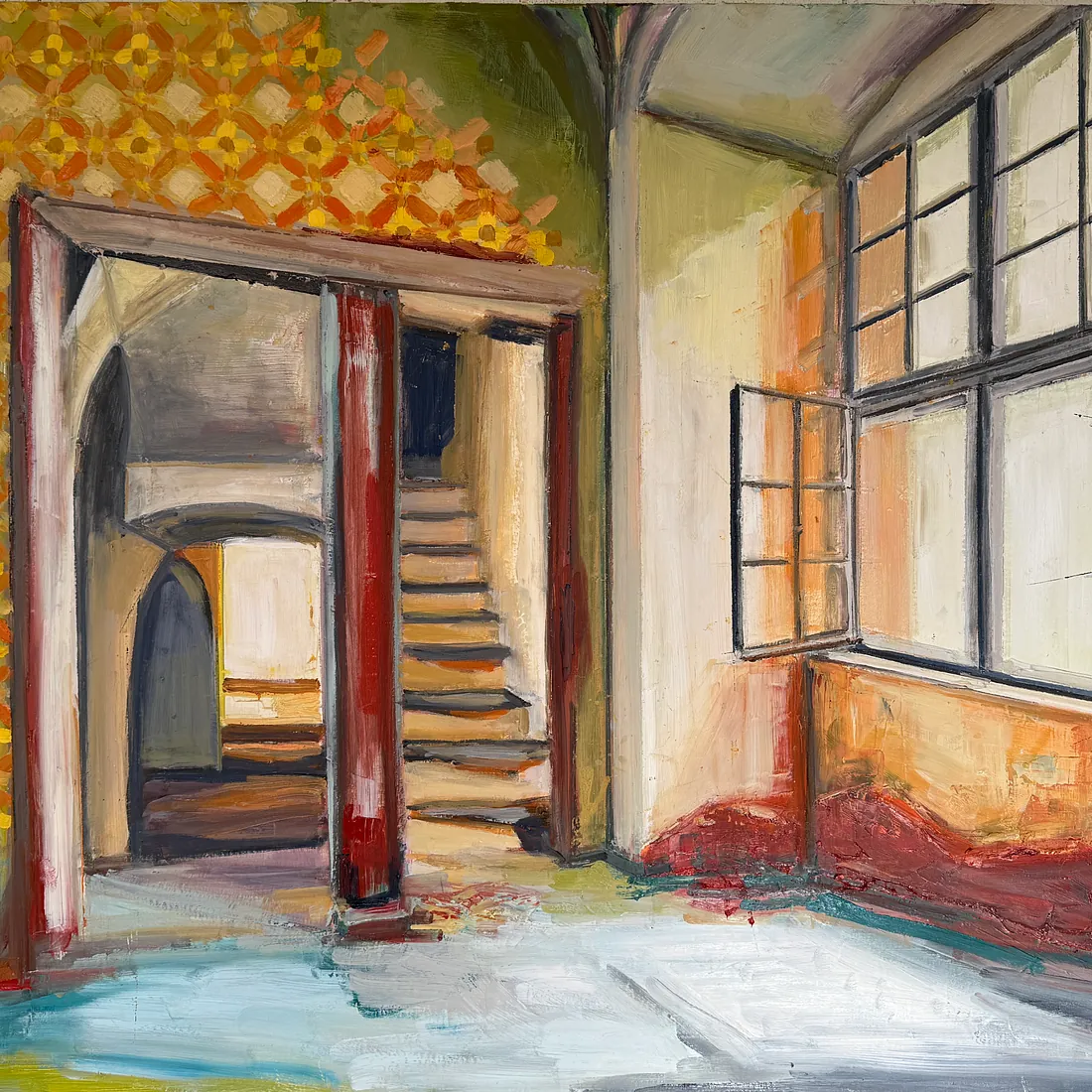 SHADE OF ORANGE SILENCE, 100x140 cm, olie på lærred, 2025